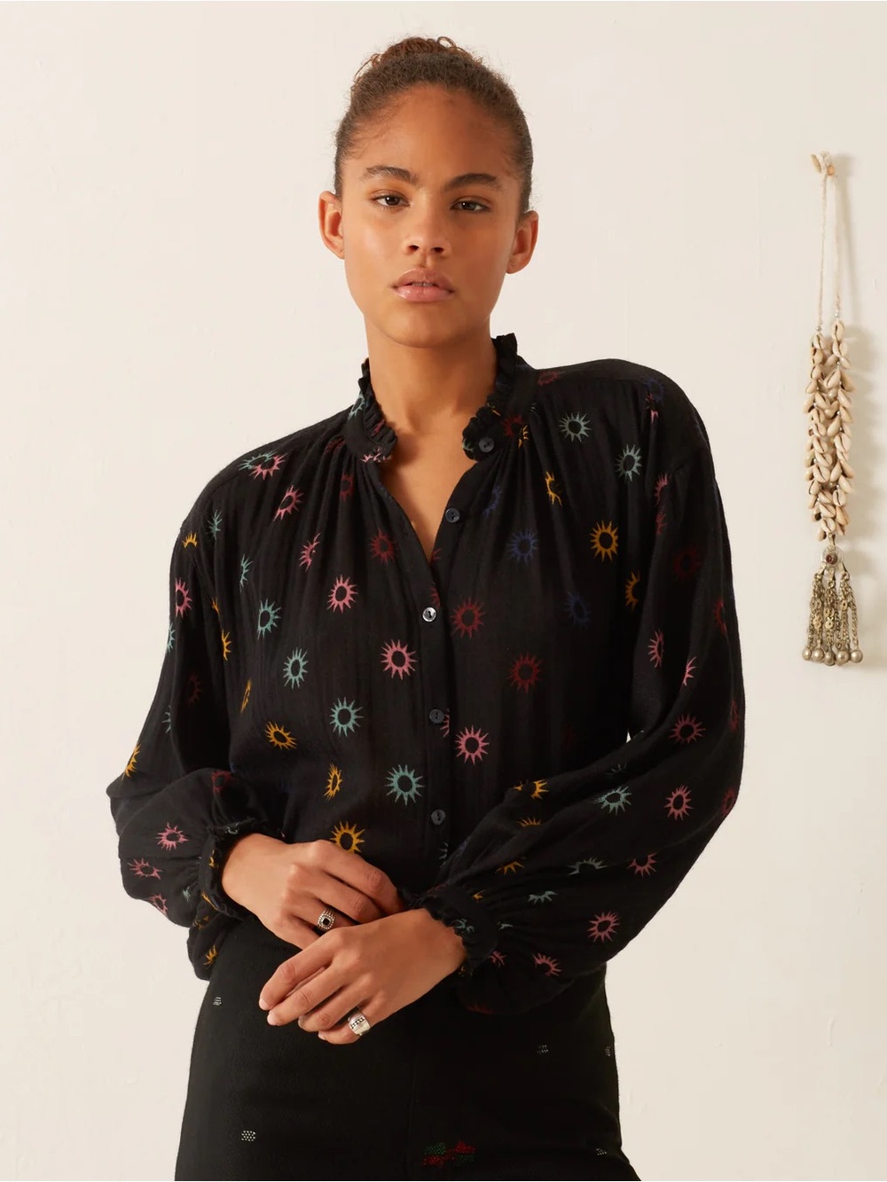 Alix of Bohemia poet evening star wool blouse